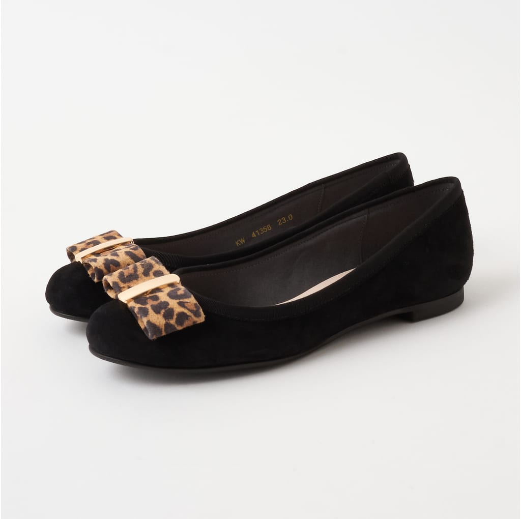 【美品】リボン付き黒フラット/DIANA/ダイアナ/KW41358/24.5 靴・バッグのダイアナ通販サイト ｜ KW41358: シューズ