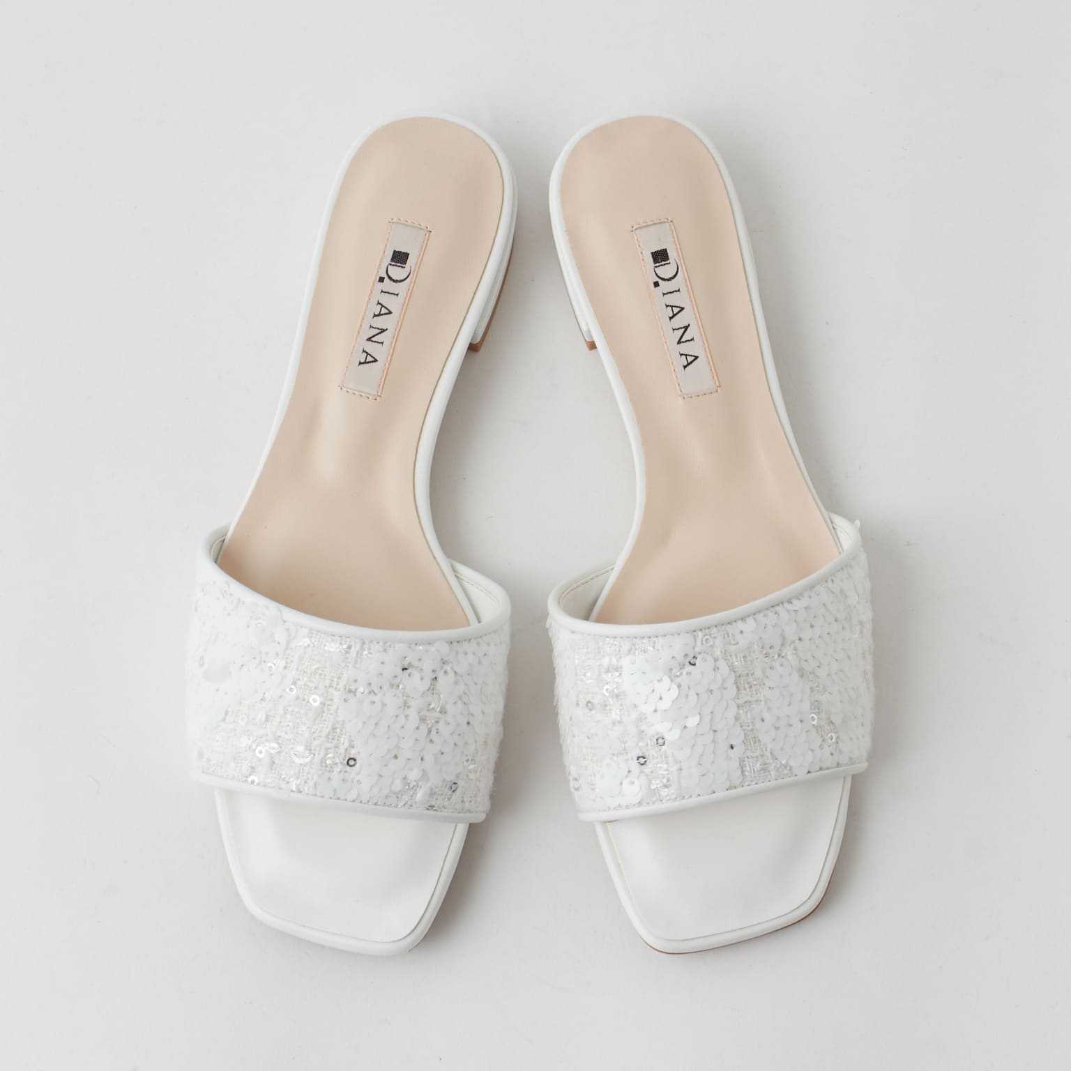 DIANA ホワイト ミュール ダイアナ DIANA イントレチャートミュール(白メッシュ) （白